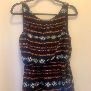 Papaya Tribal Pattern Short Romper